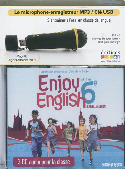 Enjoy English 6e, A1-A2 : 3 CD audio pour la classe