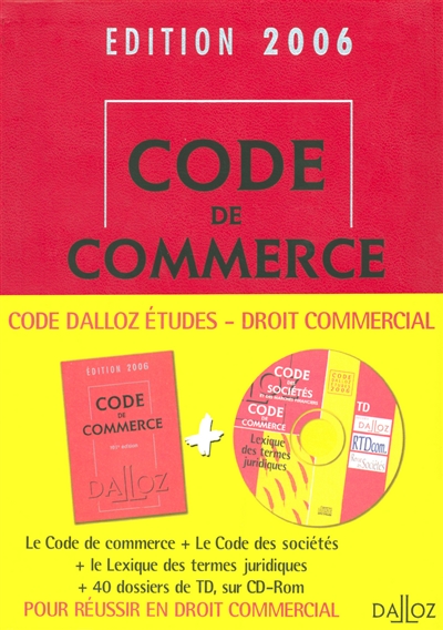 Code Dalloz études droit commercial 2006