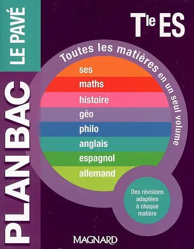 SES, maths, histoire, géo, philo, anglais, espagnol, allemand terminale ES : le pavé
