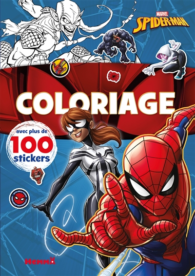 Coloriage : Spider-Man et Spider-Girl : avec plus de 100 stickers