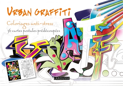 Urban graffiti : coloriages anti-stress : 36 cartes postales prédécoupées
