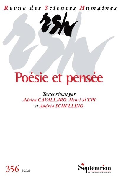 Revue des sciences humaines, n° 356. Poésie et pensée