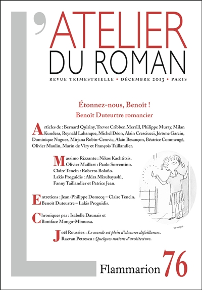 atelier du roman (l'), n° 76. etonnez-nous benoît ! : benoît duteurtre romancier