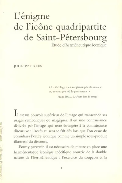 L'énigme de l'icône quadripartite de Saint-Pétersbourg : étude d'herméneutique iconique