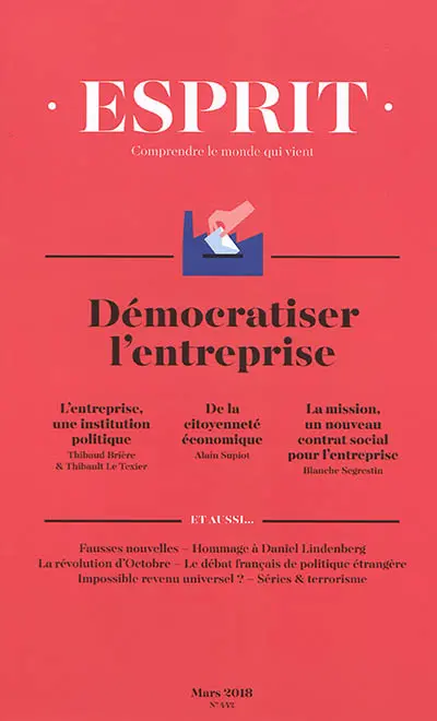 Esprit, n° 442. Démocratiser l'entreprise