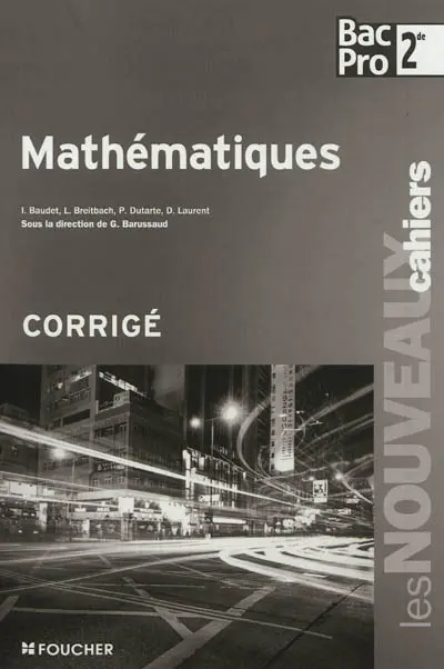 Mathématiques, bac pro 2de : corrigé
