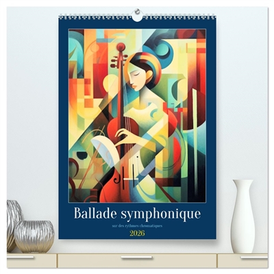 Ballade symphonique (Calendrier mural 2026 DIN A2 horizontal) calendrier de bureau : Laissez-vous tenter par une expérience sensorielle incomparable où la musique et la peinture s'unissent pour créer une symphonie visuelle inoubliable.