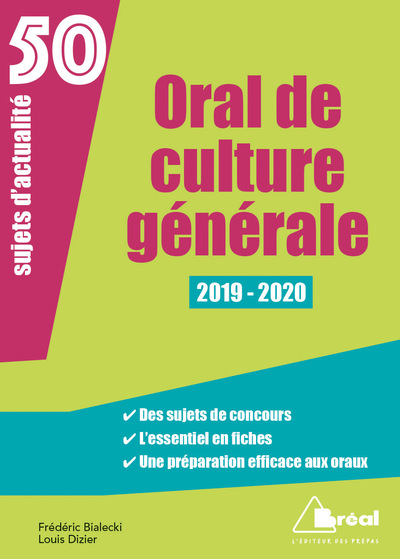 Oral de culture générale : 50 sujets d'actualité, 2019-2020