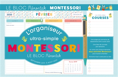 L'organiseur ultra-simple Montessori : de septembre 2019 à août 2020