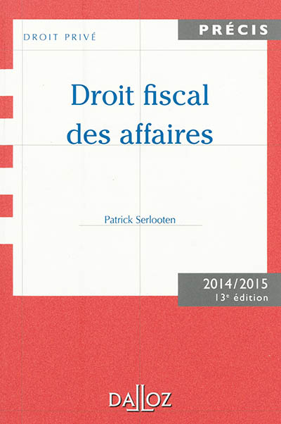 Droit fiscal des affaires : 2014-2015