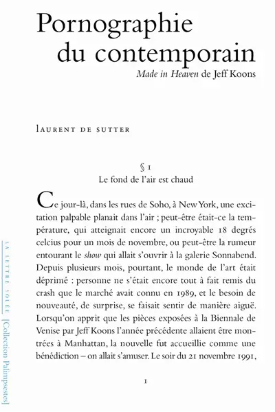 Pornographie du contemporain : Made in heaven de Jeff Koons