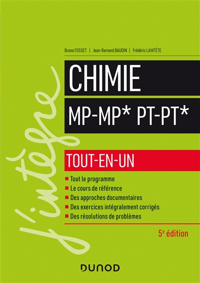 Chimie MP, MP*, PT, PT* : tout-en-un