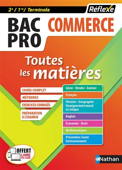 Bac pro commerce, 2de, 1re, terminale : toutes les matières
