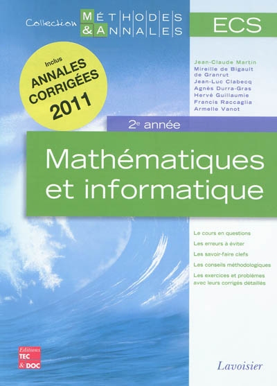 Mathématiques et informatique 2e année ECS : licences scientifiques