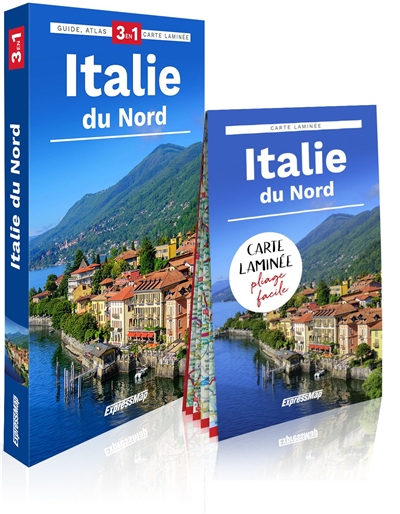italie du nord : 3 en 1 : guide, atlas, carte laminée