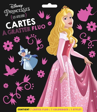 Disney princesses : cartes à gratter fluo