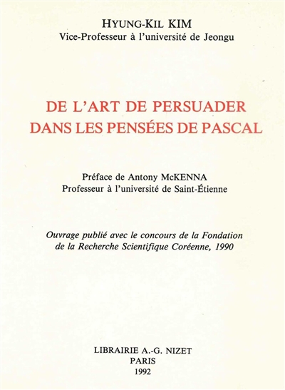 De l'art de persuader dans les Pensées de Pascal