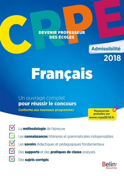 CRPE admissibilité 2018 : français