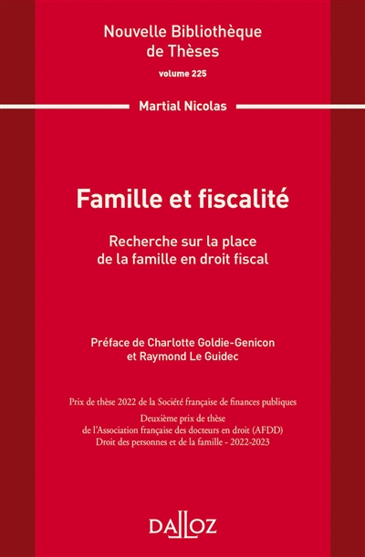 Famille et fiscalité : recherche sur la place de la famille en droit fiscal