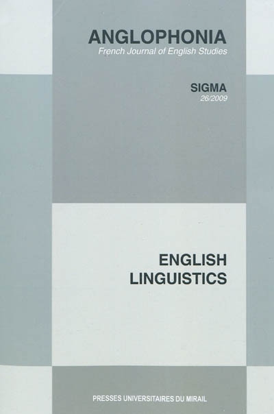anglophonia, n° 26. english linguistics