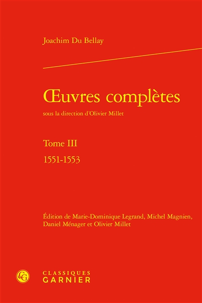 Oeuvres complètes. Vol. 3. 1551-1553