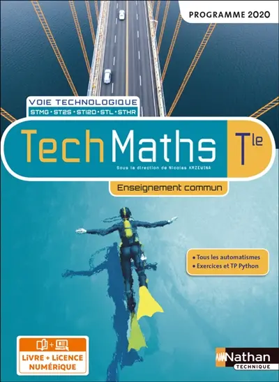 TechMaths, terminale voie technologique, enseignement commun STMG, ST2S, STI2D, STL, STHR : programme 2020