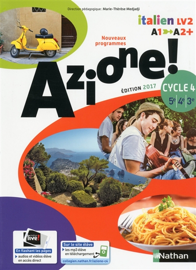 Azione ! italien LV2, A1-A2+, cycle 4, 5e, 4e, 3e : nouveaux programmes