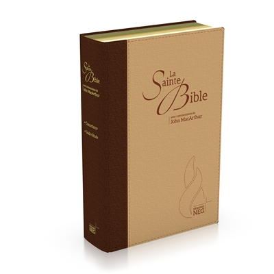 La sainte Bible : Segond NEG : duo marron et beige, couverture souple, toile, tranche or