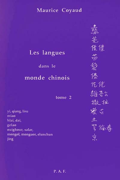 Les Langues dans le monde chinois. Vol. 2