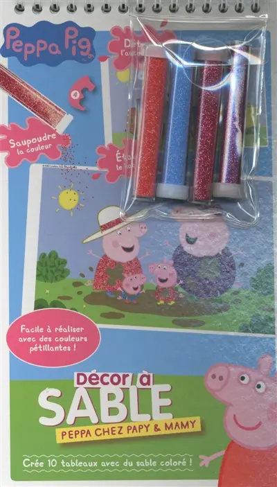Peppa chez papy & mamy : crée 10 tableaux avec du sable coloré !