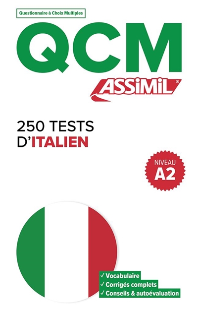 250 tests d'italien, niveau A2 : QCM