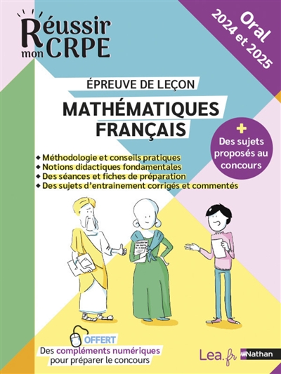Mathématiques, français, épreuve de leçon : oral 2024 et 2025