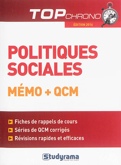 Politiques sociales : mémo + QCM : édition 2016