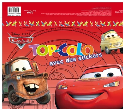 Top-colo avec des stickers : Cars, quatre roues