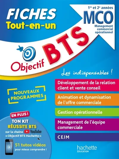 BTS MCO, management commercial opérationnel, 1re et 2e années : fiches tout-en-un : nouveaux programmes