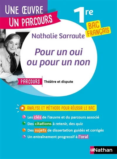 Nathalie Sarraute, Pour un oui ou pour un non : parcours théâtre et dispure : 1er bac français