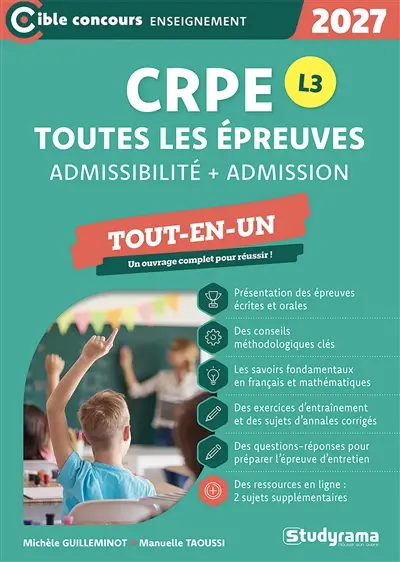 CRPE, toutes les épreuves : admissibilité + admission : L3, tout-en-un, 2027