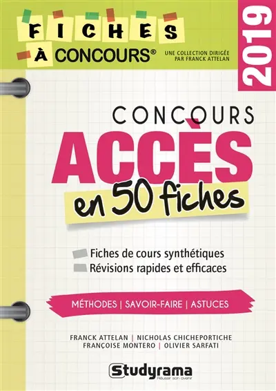 Concours Accès en 50 fiches : fiches de cours synthétiques, révisions rapides et efficaces : 2019