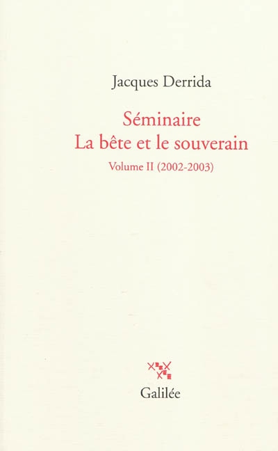 Séminaire La bête et le souverain. Vol. 2. 2002-2003