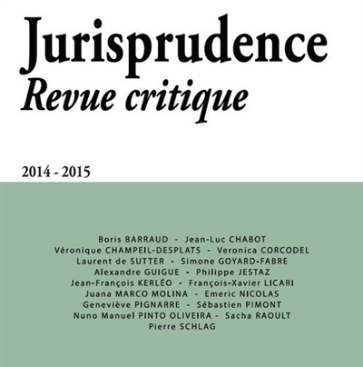 Jurisprudence : revue critique, n° 5 (2014)