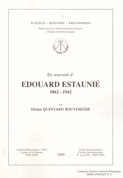 En souvenir d'Edouard Estaunié (1862-1942)