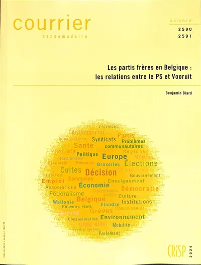 Courrier hebdomadaire, n° 2590-2591. Les partis frères en Belgique : les relations entre le PS et Vooruit