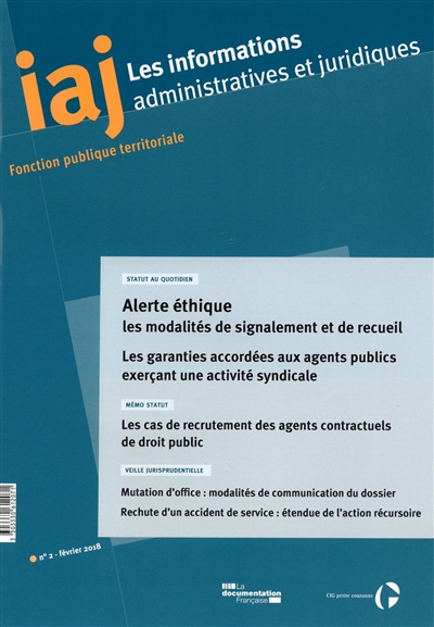 Informations administratives et juridiques, n° 2 (2018)