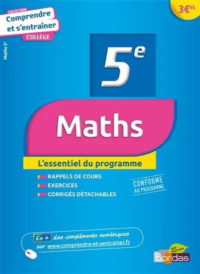 Maths, 5e : comprendre et s'entraîner