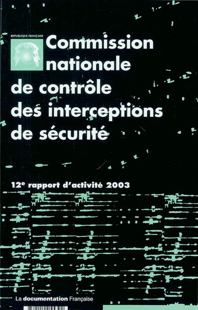 12e rapport d'activité : année 2003