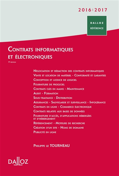 Contrats informatiques et électroniques : 2016-2017