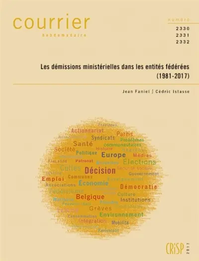 Courrier hebdomadaire, n° 2330-2331-2332. Les démissions ministérielles dans les entités fédérées (1981-2017)