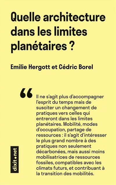 Quelle architecture dans les limites planétaires ?