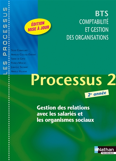 Processus 2 gestion des relations avec les salariés et les organismes sociaux : BTS comptabilité et gestion des organisations 2e année