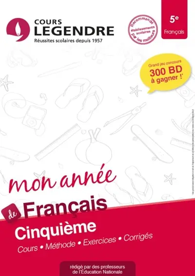 Mon année de français 5e : cours, méthode, exercices, corrigés